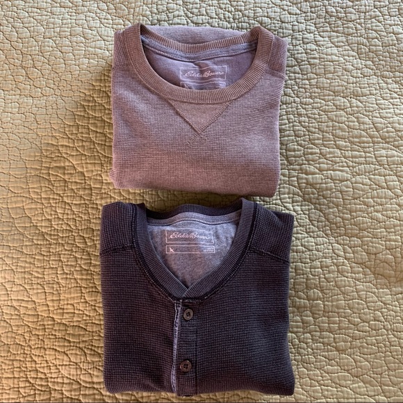 2 Eddie Bauer Waffle Weave Shirts * Large - Picture 11 of 17